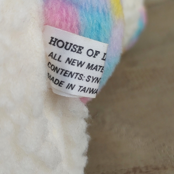 House Of Lloyd Wool Plush Lamb Pastel Checkered Stuffed Animal Sheep Vtg Easter - Picture 7 of 16